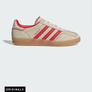 Adidas Gazelle Beige with Red Accents